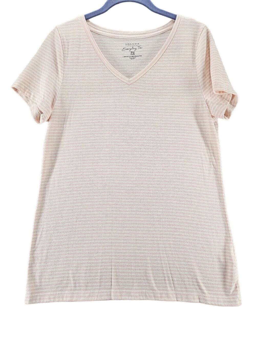 Sonoma Womens Everyday Tee Multi-Color Size PM Cotton Blend Short Sleeve